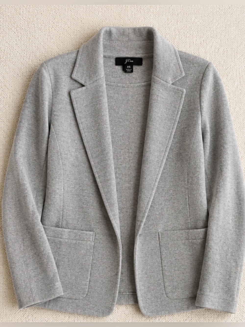 J.Crew Grey Merino Wool Blend Open Sweater Blazer Cardigan XS